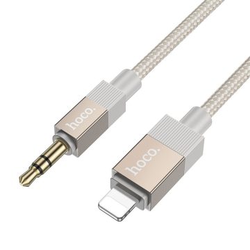   Kábel AUX Jack 3,5 mm-es (dugasz) a Lightning-hez (apa) Hoco 1 m UPA32A arany