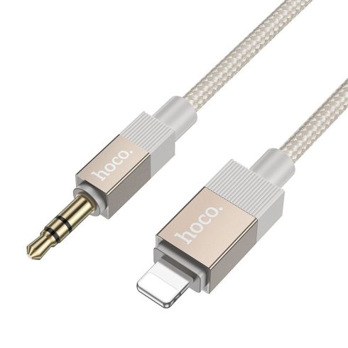 Kábel AUX Jack 3,5 mm-es (dugasz) a Lightning-hez (apa) Hoco 1 m UPA32A arany