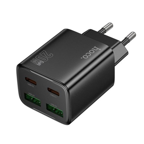 Telefontöltő Hoco 2 x USB C + 2 x USB A QC3.0 PD 3A 20W N55 fekete