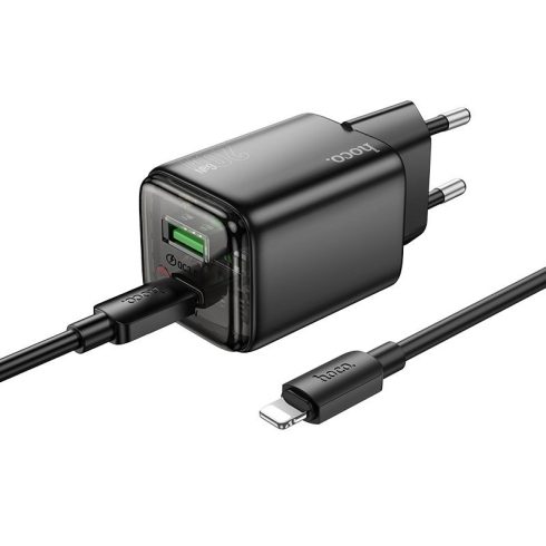 Telefontöltő Hoco USB A + USB C QC3.0 PD 3A 20W + kábel USB C a Lightning N52 fekete