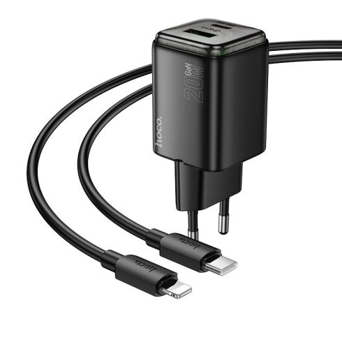Telefontöltő Hoco USB A + USB C QC3.0 PD 3A 20W + kábel USB C a Lightning N52 fekete