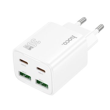   Telefontöltő Hoco 2 x USB C + 2 x USB A QC3.0 PD 3A 30W N56 fehér