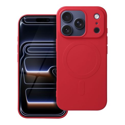 Case for IPHONE 17 Pro SILICONE MAG COVER (big hole) compatible with MagSafe red
