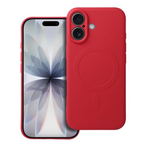 SILICONE MAG COVER case compatible with MagSafe for IPHONE 17 red