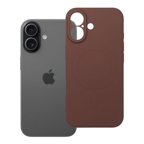 Case for iPhone 17 Silicone Mag Cover compatible with MagSafe brown