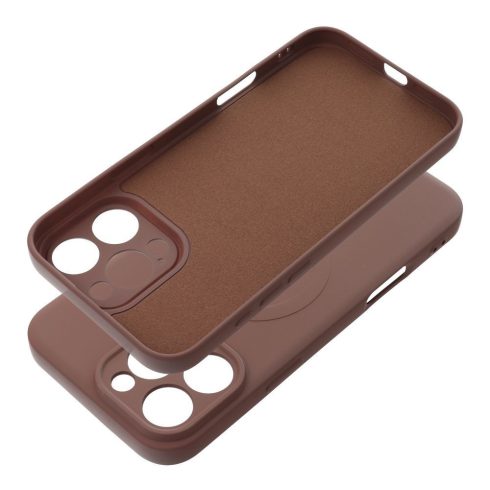 SILICONE MAG COVER case compatible with MagSafe for IPHONE 17 Pro Max brown