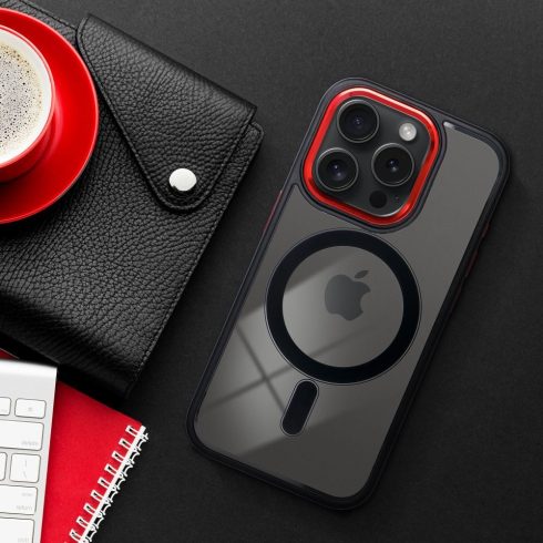 Tok iPhone 17 PRO MAX Color Edge Mag Coverhez, amely kompatibilis a MagSafe fekete-piros technológiával