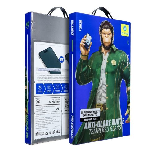 5D Mr. Monkey Glass – Apple iPhone 17 Air fekete (erős matt)