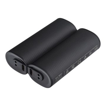   VEGER powerbank 2 x 5000 mAh kézmelegítővel 2,4A 2 db fekete és ezüst
