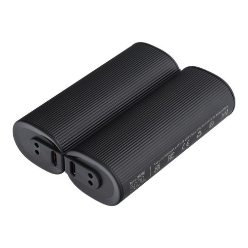 VEGER powerbank 2 x 5000 mAh kézmelegítővel 2,4A 2 db fekete és ezüst