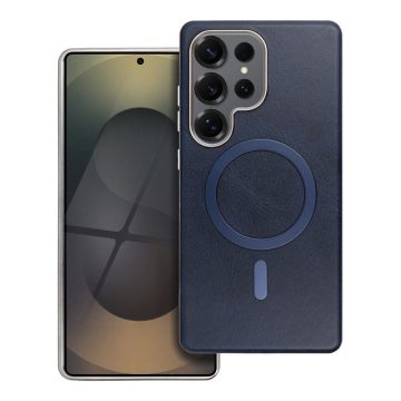   Samsung S25 FE Gentleman Mag Cover tok, amely kompatibilis a MagSafe sötétkék színnel