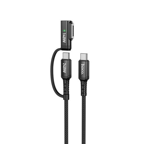 Kábel 2 az 1-ben USB C - USB C / Mag3 Hoco 240W 1,8 m U142 fekete