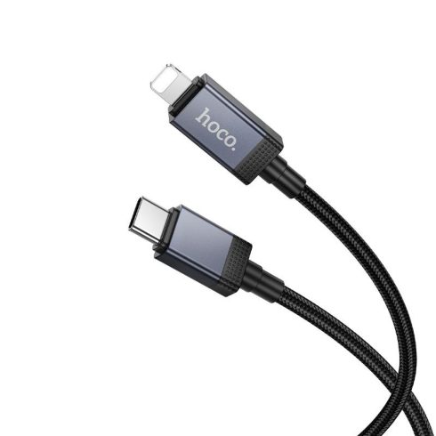 USB C kábel Lightning Hoco PD 27W-hoz 1 m X118 fekete kijelzővel