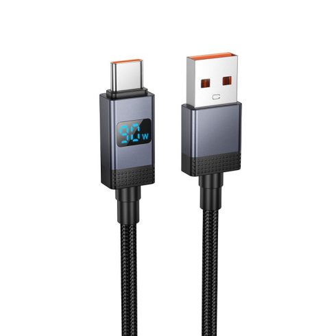 USB A - USB C Hoco 5A kábel 1 m X118 fekete kijelzővel