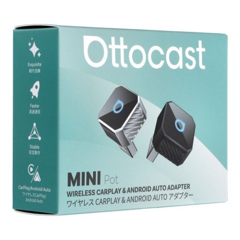 Vezeték nélküli autós adapter OTTOCAST Mini Cube T3 ezüst