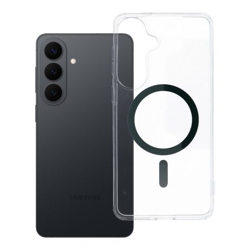 Case for Samsung S26 PLUS Drop Glue Colorful Ring Mag Cover compatible with MagSafe dark green