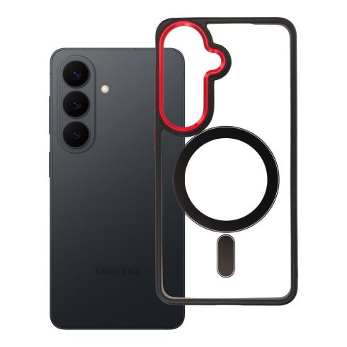 Samsung S26 Color Edge Mag Cover tok, amely kompatibilis a MagSafe fekete-piros technológiával