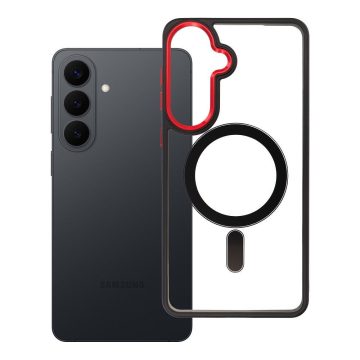   Samsung S26 PLUS Color Edge Mag Cover tok, amely kompatibilis a MagSafe fekete-piros technológiával