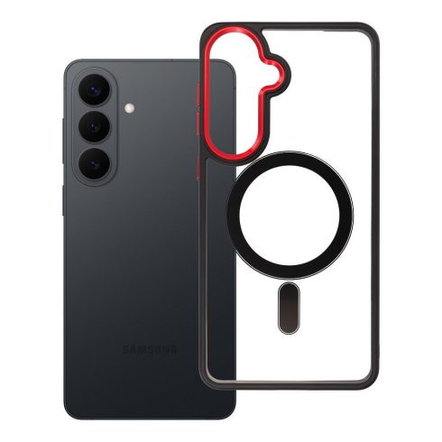 Samsung S26 PLUS Color Edge Mag Cover tok, amely kompatibilis a MagSafe fekete-piros technológiával