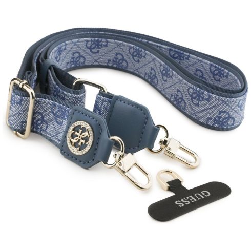 GUESS univerzális szíj GUUCNP4DGMB (4G PU Strap Tether Patch Strass Metal Logo) kék