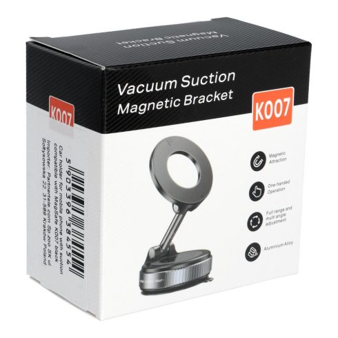 Autós tartó mobiltelefonhoz szívással kompatibilis MagSafe K007 fekete