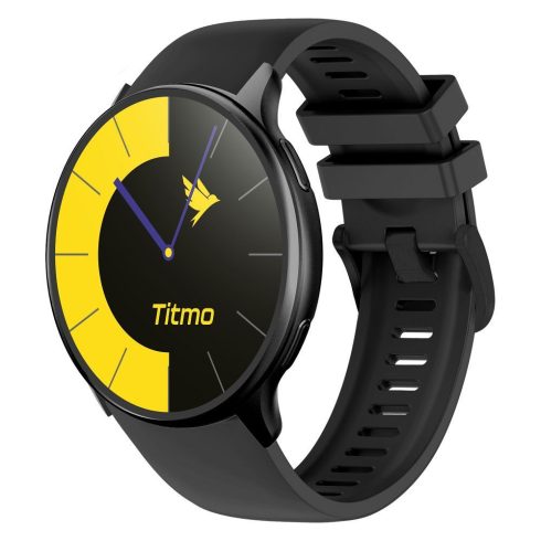 TITMO O-200 okosóra (GPS, AMOLED, bluetooth hívás, szilikon szíj) fekete