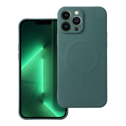 SILICONE MAG COVER case compatible with MagSafe for SAMSUNG A37 dark green