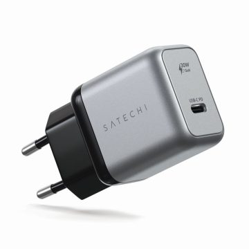   Telefon töltő Satechi GaN USB C 30W ST-UC30WCM-EU szürke és fekete
