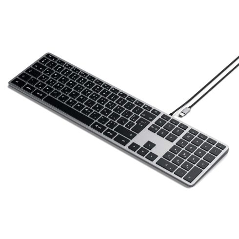 Vezetékes billentyűzet USB C QWERTY Satechi Slim W3 vezetékes ST-UCSW3M space szürke