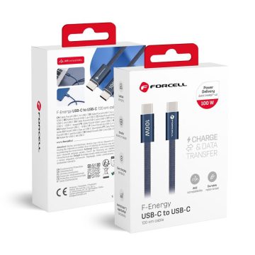   Cable USB C to USB C Forcell F-Energy QC4.0 PD 5A 100W Cafule Color 1,2 m ACYH23 dark blue