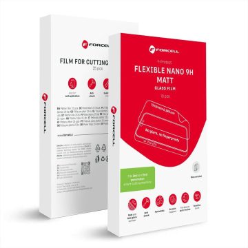   Hybrid nano glass film for cutting machine 2nd and 3rd gen. Forcell F-Protect Flexible NANO 9H MATT 0,38mm 196 x 125 mm 10 pcs