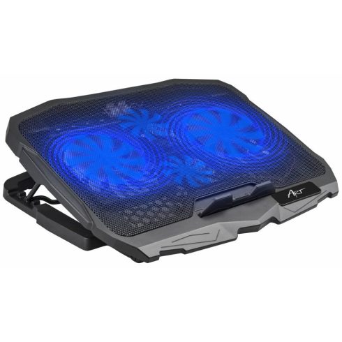 Hűtőállvány laptophoz ART P4 2 x USB A LED fekete