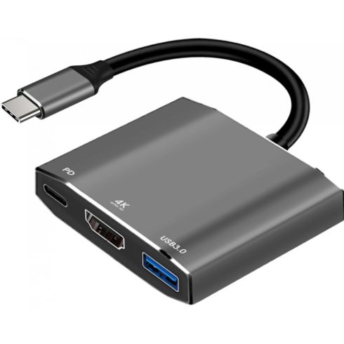 Adapter HUB 3in1 USB C ART OEM-C17 ezüst