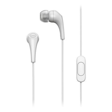   Vezetékes fülhallgató-csatlakozó 3,5 mm-es mikrofonnal MOTOROLA Ear Buds 2-s fehér