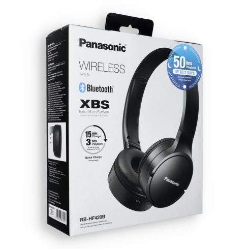 Wireless headset PANASONIC RB-HF420BE XBS (Extra Bass System) black