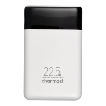   Powerbank Charmast W1202 PD3.0 3A 22,5W 10000 mAh with built-in cables USB C / Lightning white