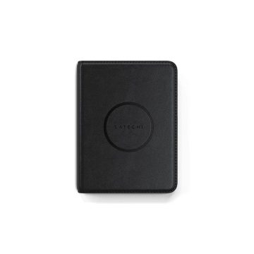  Locator compatible with Apple Find My Satechi FindAll Passport Cover shape Vegan Leather ST-VPCK black