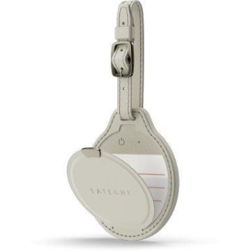   Locator compatible with Apple Find My Satechi FindAll Luggage Tag shape Vegan Leather ST-LFALTW sand