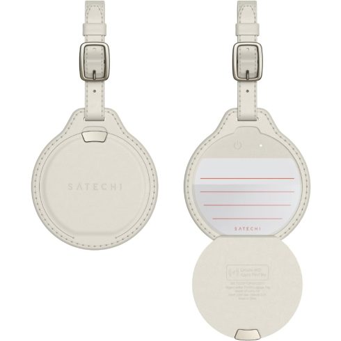 Locator compatible with Apple Find My Satechi FindAll Luggage Tag shape Vegan Leather ST-LFALTW sand