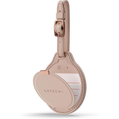 Locator compatible with Apple Find My Satechi FindAll Luggage Tag shape Vegan Leather ST-LFALTW desert rose