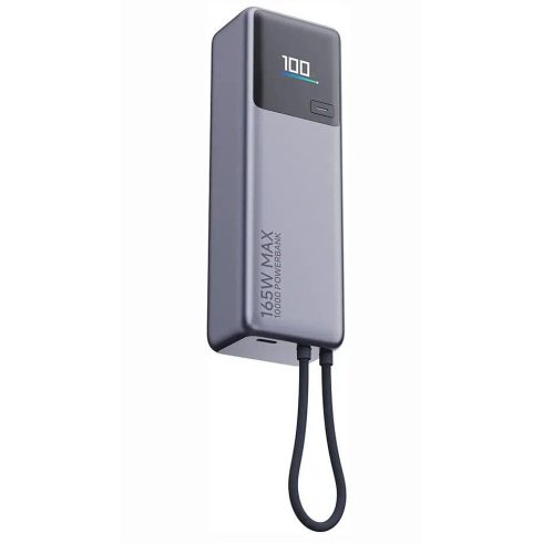 Powerbank Xiaomi 10000 mAh QC PD 165W with built-in cable USB C PB1165MI with LED dispaly gray