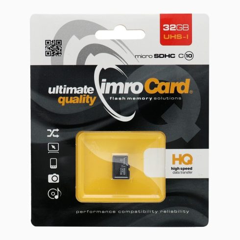 IMRO memóriakártya microSD 32GB 100MB/s class10 UHS I