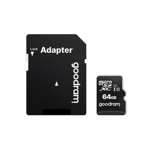 GOODRAM memóriakártya microSD 64GB 100MB/s Class 10 UHS I adapterrel SD