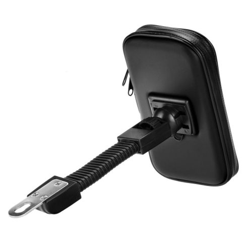 Motorkerékpár tartó mobiltelefonhoz vízálló cipzárral ( 4,8" - 5,5" ) fekete