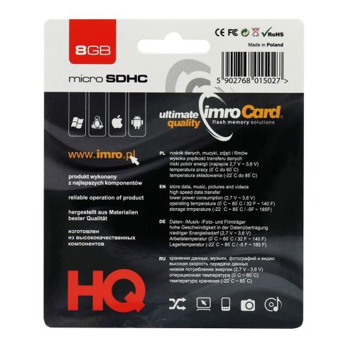 IMRO memory card microSD 8GB