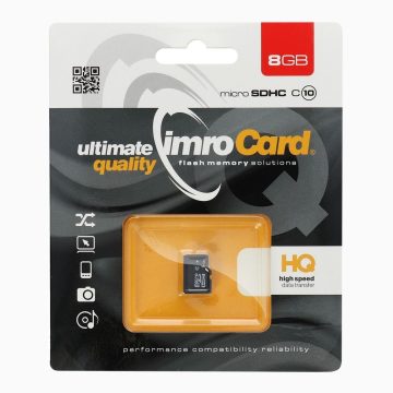 IMRO memóriakártya microSD 8GB 100MB/s class10 UHS I