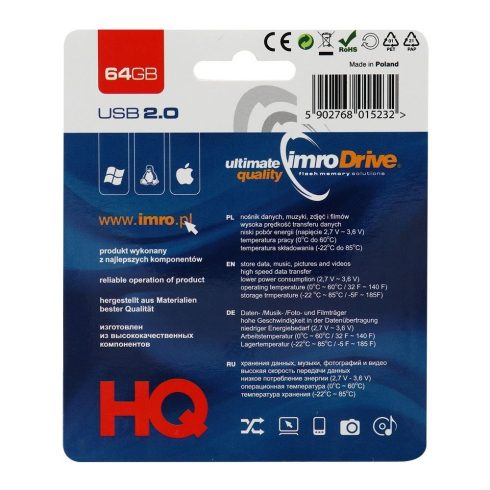 IMRO pendrive FEKETE 64GB USB2.0