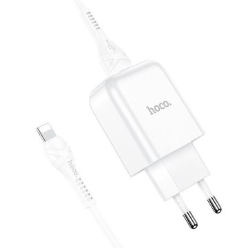   Telefontöltő Hoco USB A 2A 10W + USB A kábel a Lightning N2-hez fehér