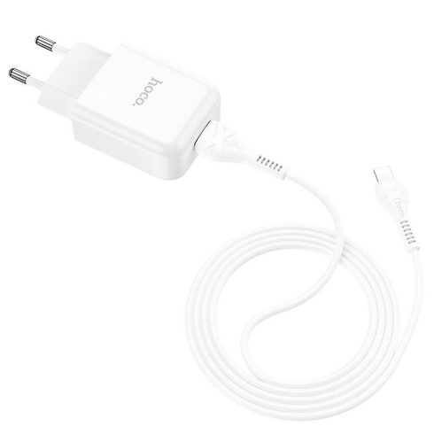 Telefontöltő Hoco USB A 2A 10W + USB A kábel a Lightning N2-hez fehér