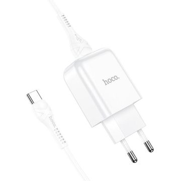   Telefontöltő Hoco USB A 2A 10W + kábel USB A - USB C N2 fehér